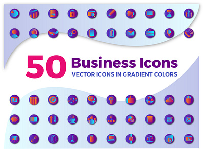 Business Icons Set adobe illustrator bright business colorful finance flat illustration gradient icon icon set iconographic iconography icons icons design icons pack illustration office vector vector illustration