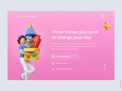 PlanBok Landing Exploration 3d design illustration landing page ui