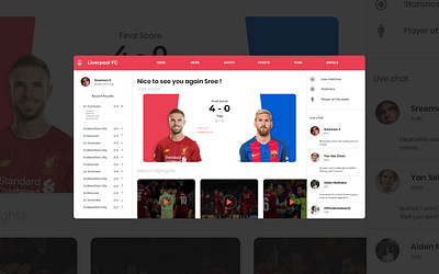 Liverpool vs Barca / Soccer / Football adobexd design practice ui ui ux
