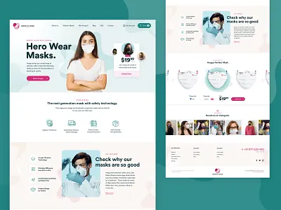 Arogya Mask 👨⚕️ concept covid 19 design ecommerce health illustration mask minimal typography ui ux web web design website