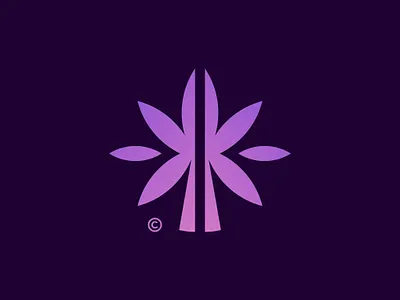 Cannabis Logo Mark brand brand identity branding cannabis cannabis branding cannabis leaf cbd design health icon k letter leaf logo logo design logodesign medical medicine minimal purple symbol