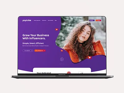 PopTribe Web UI/UX Design adobexd branding design flat homepage design illustration minimal typography ui web