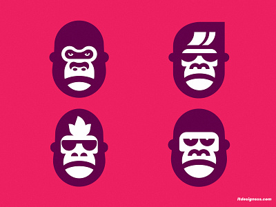 Gorillaz ape cool flat art flat design fun funky monkey geometric shapes glasses gorrila gorrilas icon illustration loog ltdesignsss mark miserable monkey serious simple shapes