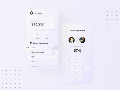 E-Wallet Neumorphism app balance clean ewallet light mobile app mobile ui neumorphic neumorphism product design ui wallet