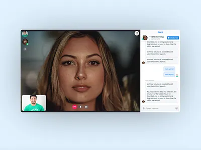 Spark: video meetings app chat conversation css design javascript meeting skype social media ui ux video call video conferencing video meeting zoom