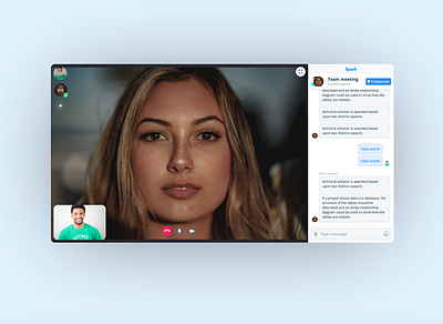 Spark: video meetings app chat conversation css design javascript meeting skype social media ui ux video call video conferencing video meeting zoom