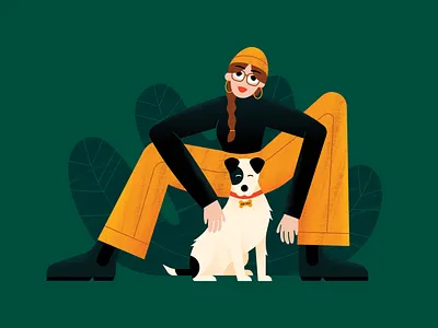 Maddy & Patty art bff boots braids brushes character clothing color dog female friends hairstyle illustration ladies outfit plants sassy texture vector women