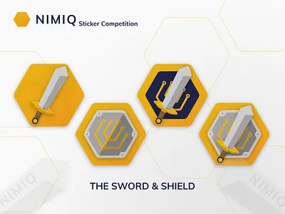 Nimiq Sticker Challenge pt. 03 - The sword & shield animation branding clean ui crypto cryptocurrency design graphic design icon illustration illustrator logo sticker vector
