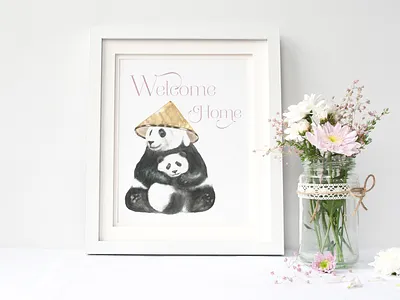 Watercolor Panda Family illustration, greeting cards,characters. animal baby shower card graphics greeting card illustration panda panda bear sale watercolor watercolor clipart watercolor panda