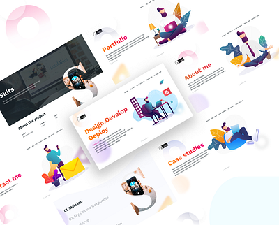 manoj sreeram | portfolio cards design designer developer illustration personal project portfolio portfolio site productdesigner typography ui webdesign website
