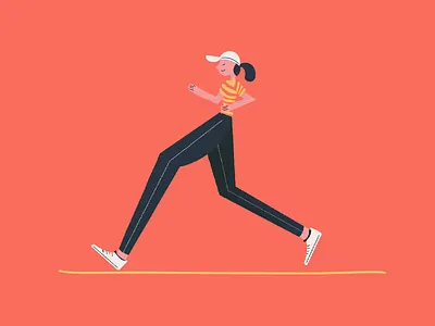 Running girl illustration art design flat girl illustration illustration art minimal running sports texture