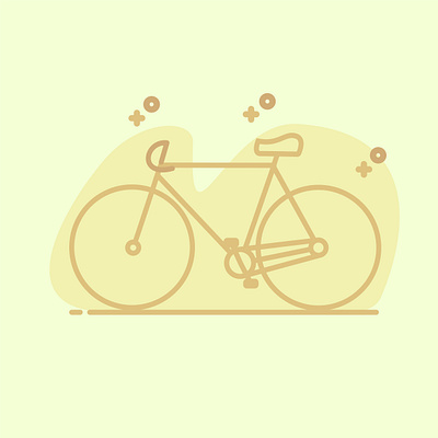 Monoline Bicycle with a simple colour bicycle design flat flat design illustration monochrome monoline wonderful