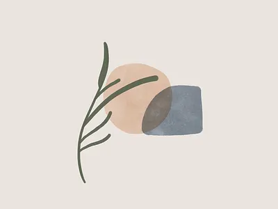 Earthy Illustrations - 2 art design earthy flat illustration minimal organic plants stone zen