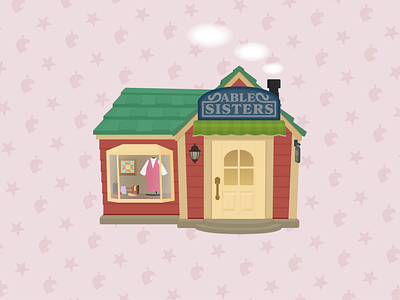 Able Sisters animal crossing building clean digital flat flat design illustrator nintendo nintendo switch simple tom nook vector video games