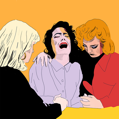 Donna crying illustration twin peaks