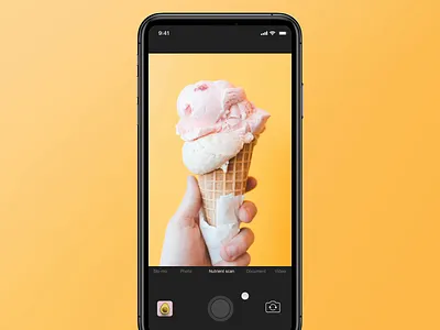 Food calorie scanner animation app app design calorie camera design fitness flat food health minimal mobile mobile app mobile app design motion scan scanner ui uiux ux