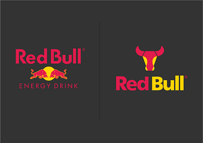 Red Bull Logo Re-Design art branding design flat illustration logo logo design logo redesign minimal red bull redesign vector