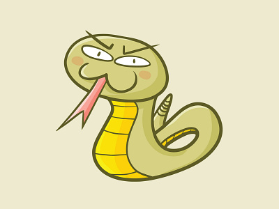 Mad Snake absurd cartoon cute danger design funny illustration kawaii snake vector