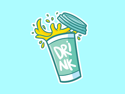 Fresh Drink cartoon cute design flying funny illustration juice vector