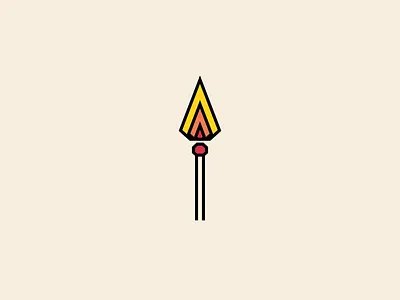 Charcoal & Flame branding dailylogochallenge design fire flat icon illustration logo matchstick minimal vector