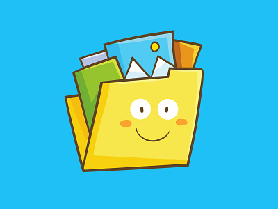 Folder smiling cartoon cute design desktop folder funny icon illustration kawaii smile smiling vector