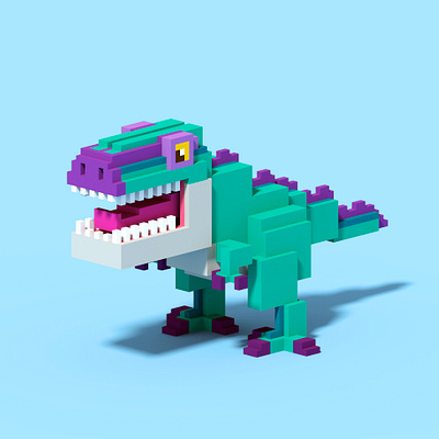 T-REX 3d illustraion magicavoxel voxel voxelart