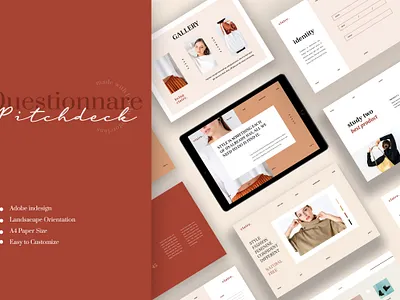 Claire – Pitchdeck Questionnare Template a4 apparel brochure business catalogue clothing design flyer logbook mode models promotion sale