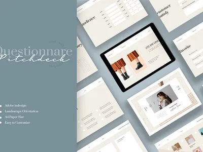 Slavina – Pitchdeck Questionnare Template a4 apparel brochure business catalogue clothing design flyer logbook mode models promotion sale