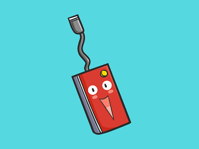 Harddisk cartoon cute design devices funny harddisk illustration kawaii smile storage technology vector