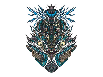 Seconstructed illustration ipad pro nature procreate robot sax sci fi