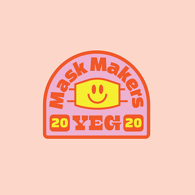 Mask Makers YEG Patch 2020 alberta covid covid 19 edmonton makers mask organge patch pink sticker yeg