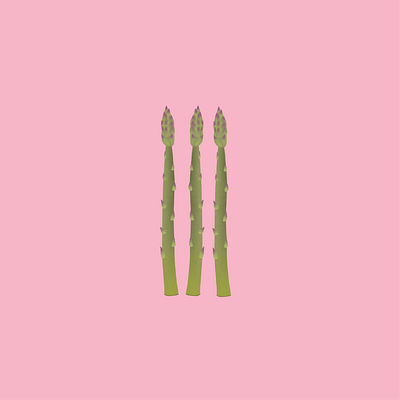 Asparagus colorful design illustration procreate