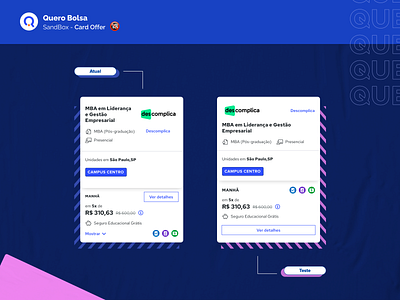 Quero Bolsa - SandBox Card Offer bolsa card card design cardboard facelift ios mobile offer product quero querobolsa ui ux visual design