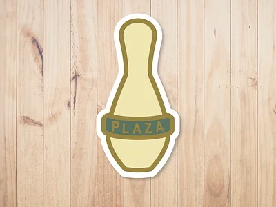 Plaza Bowling Co. - Pin Icon Sticker 5 pin alberta band bowling bowling ball bowling pin design edmonton gold green icon logo pin plaza sticker yeg