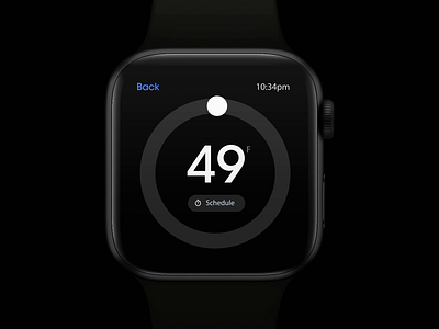 WiFi Thermostat Control for Watch animation app app design apple design flat ios iot minimal mobile mobile app mobile app design motion schedule thermostat ui uiux ux watch wifi