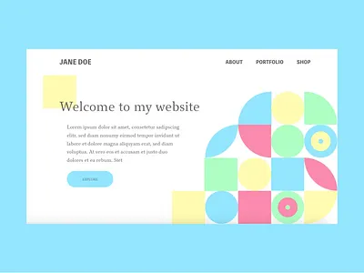 Geometric Landing Page adobe adobe illustrator adobexd design flat graphic design minimal ui ui design ux ux design vector website website concept websitedesign