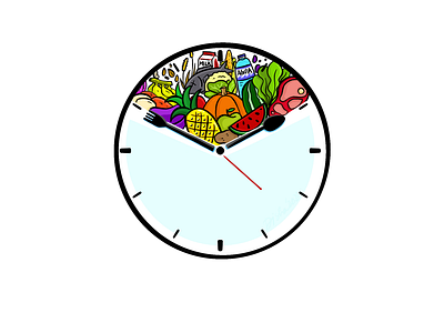 Intermittent Fasting - Illustrations clock design fasting flat illustration food food and drink food illustration girl illustration health heart illustration illustration art illustrations quarantine life vector illustration web web illustration web illustrations website