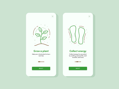 Virtual Forest Onboarding Screen android app clean daily ui forest green ios line art minimal mobile mobile app onboarding onboarding screen onboarding ui plant ui ui design user experience user interface ux design