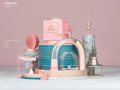 Scene construction animation illustration illustrator typography vector web website