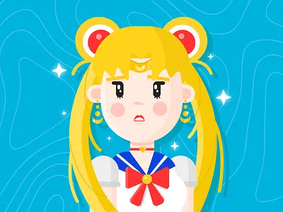 Saillormoon - Redraw character design flat design illustration vector sailoormoon