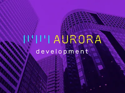 Aurora development logo aurora branding development development company identity logo разработка логотипа