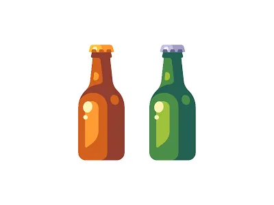Beer beer bottle daily design flat icon illustration vector