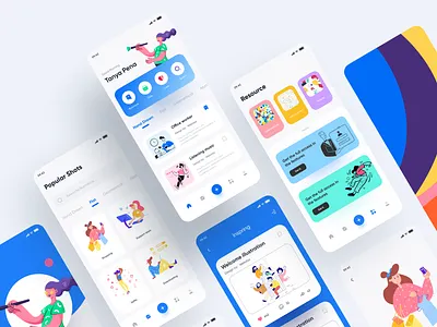 Illustration Learning App-3 2020 app app design application clean color palette design figma flat illustration hand drawn icon illustration illustration art illustrator learning app mobile mobile app design mobile ui ui ux