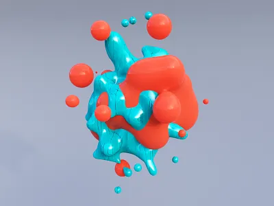 Maritime Metaball 3d 3d art 3d illustration abstract blender bubbles clean concept coral cycles glitch glitchart illustraion light blue metaball particles red render rendering water