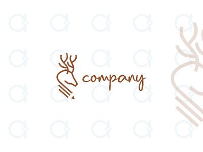 Deer Art Logo animal animals art blogger buck create creator deer deers design drawing education logo pencil roe sophisticated wild wildlife writer writing