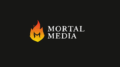 Mortal Media animated logo animation branding fire flames graphic design logo