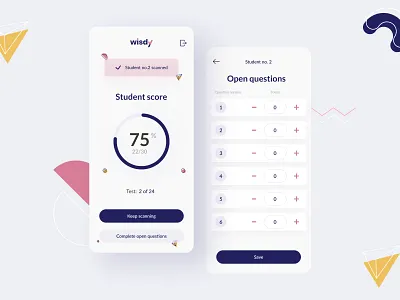 wisdy report app app design assessment blurred clean design education mobile ui ux
