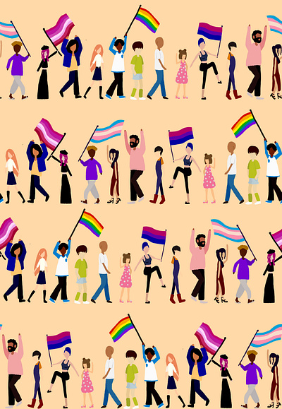 Pride Parade | Pattern Illustration design drawing illustration inclusivity lgbtq lgbtqia pattern procreate procreateapp