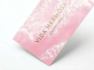 Business card design for Vida Hermosa by Simply Whyte Design business card business card design design foil design graphic design pink design
