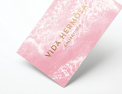 Business card design for Vida Hermosa by Simply Whyte Design business card business card design design foil design graphic design pink design